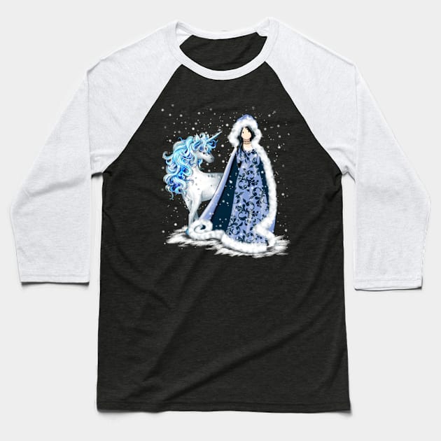 Snow Queen Baseball T-Shirt by Unicorno